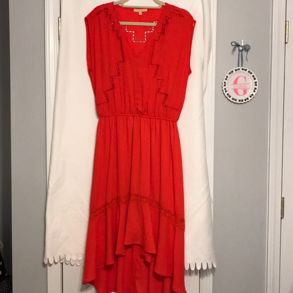 Coral High Low Dress